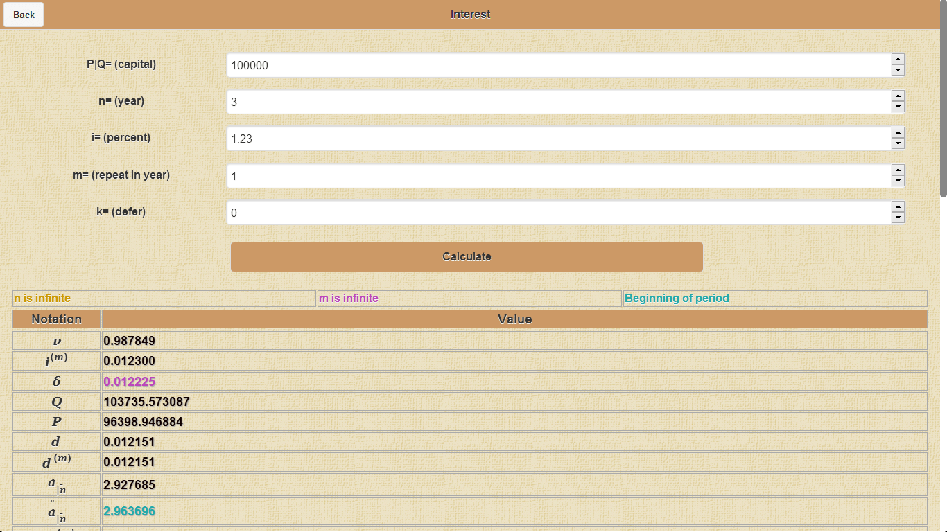 Actuarial Calculator