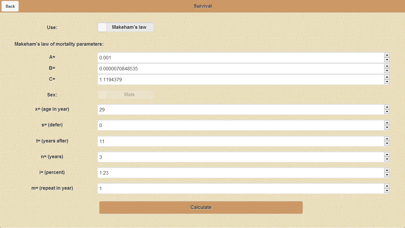 Actuarial Calculator