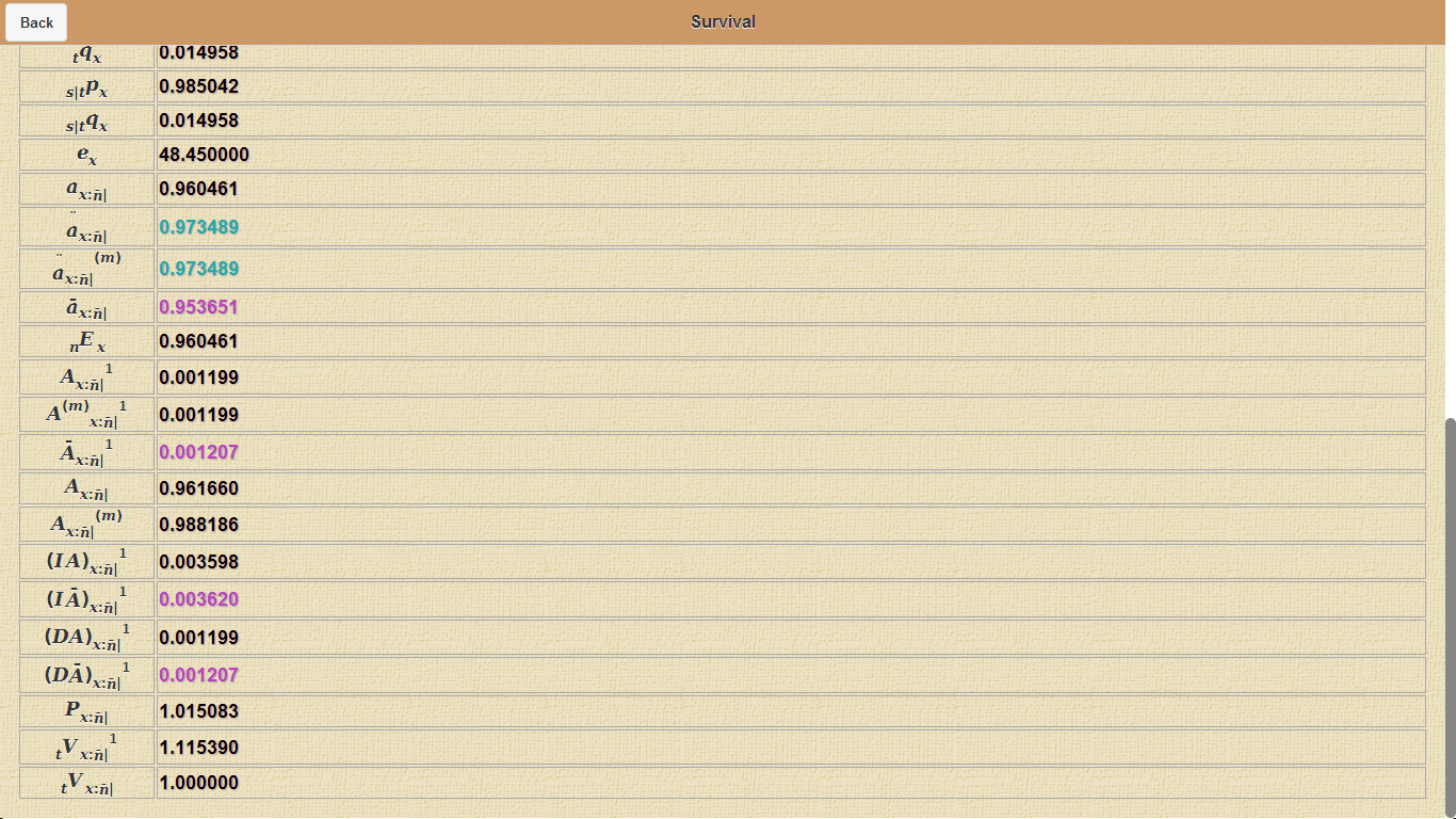 Actuarial Calculator