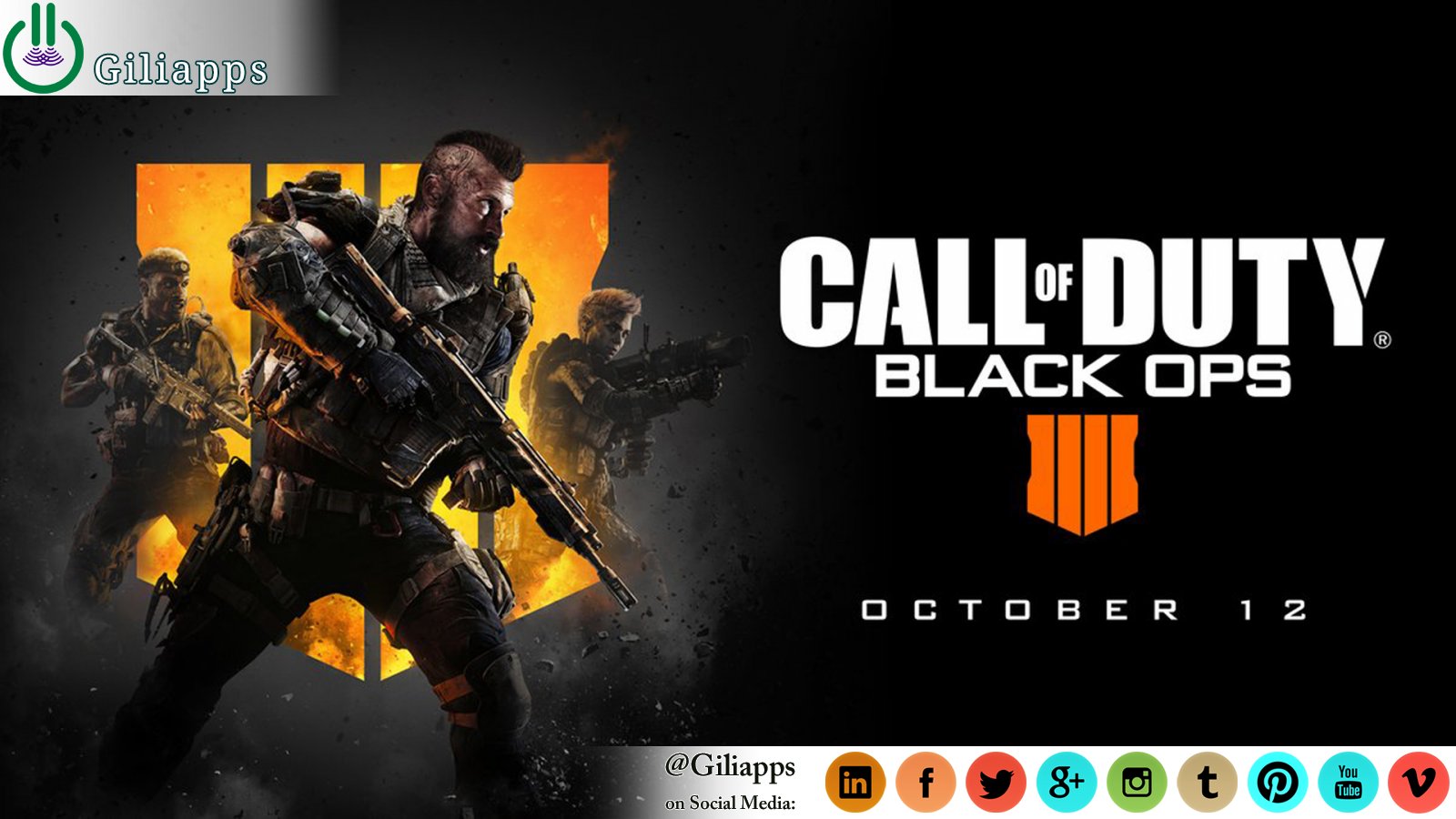 Call of Duty: Black Ops 4 will release on 12 Oct 2018